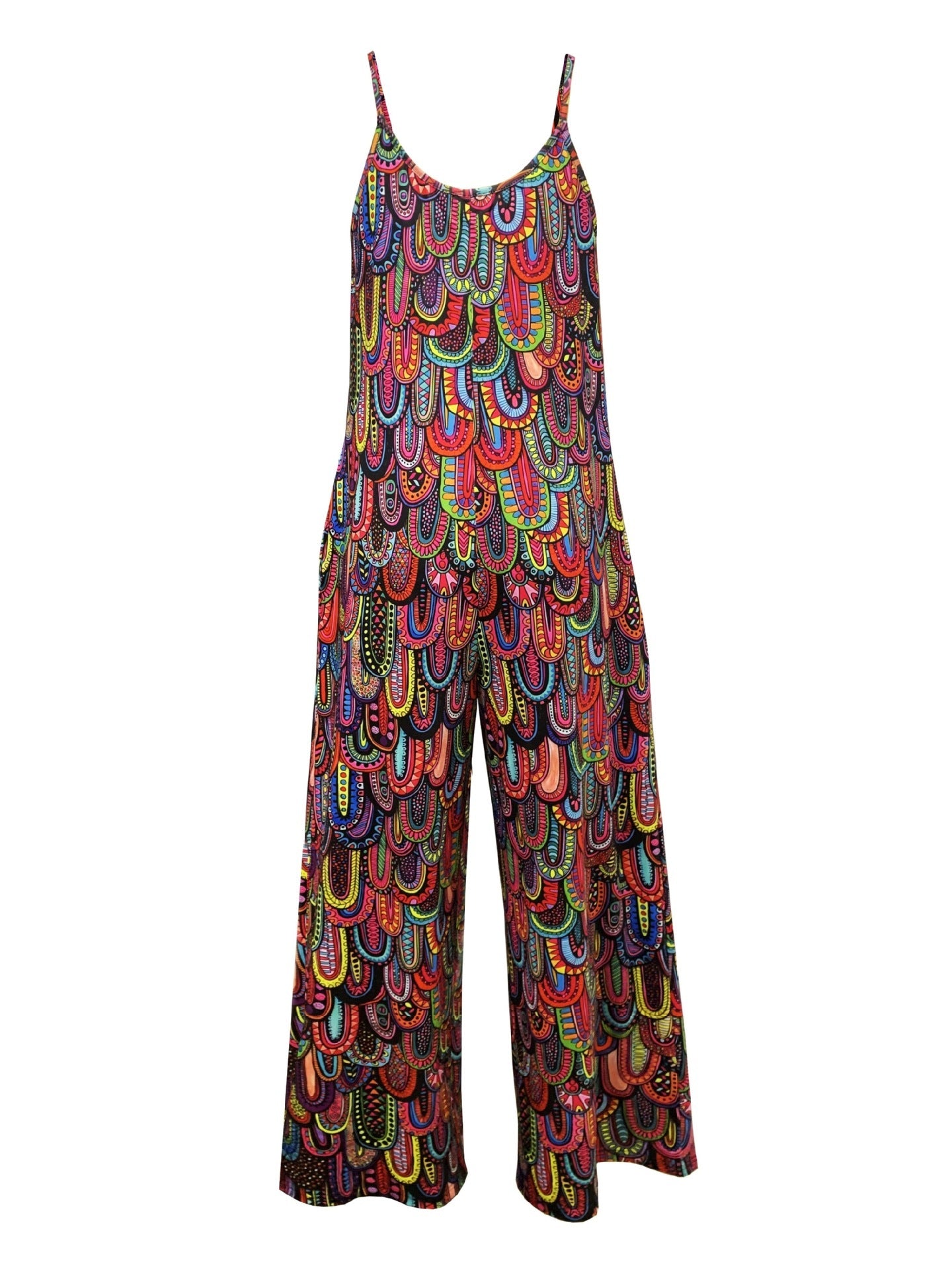Sleeveless Women's Printed Loose Jumpsuit