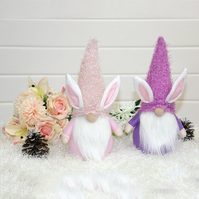 Easter Cartoon Bunny Faceless Doll Theme Decoration