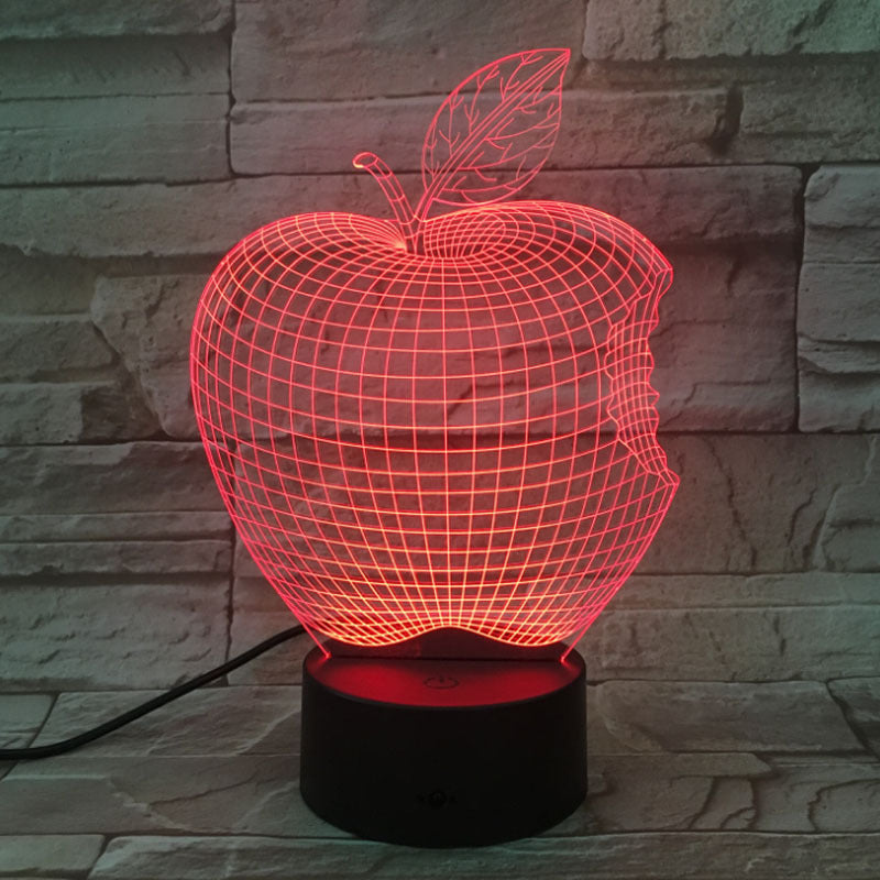 3D Apple Colorful Night Light