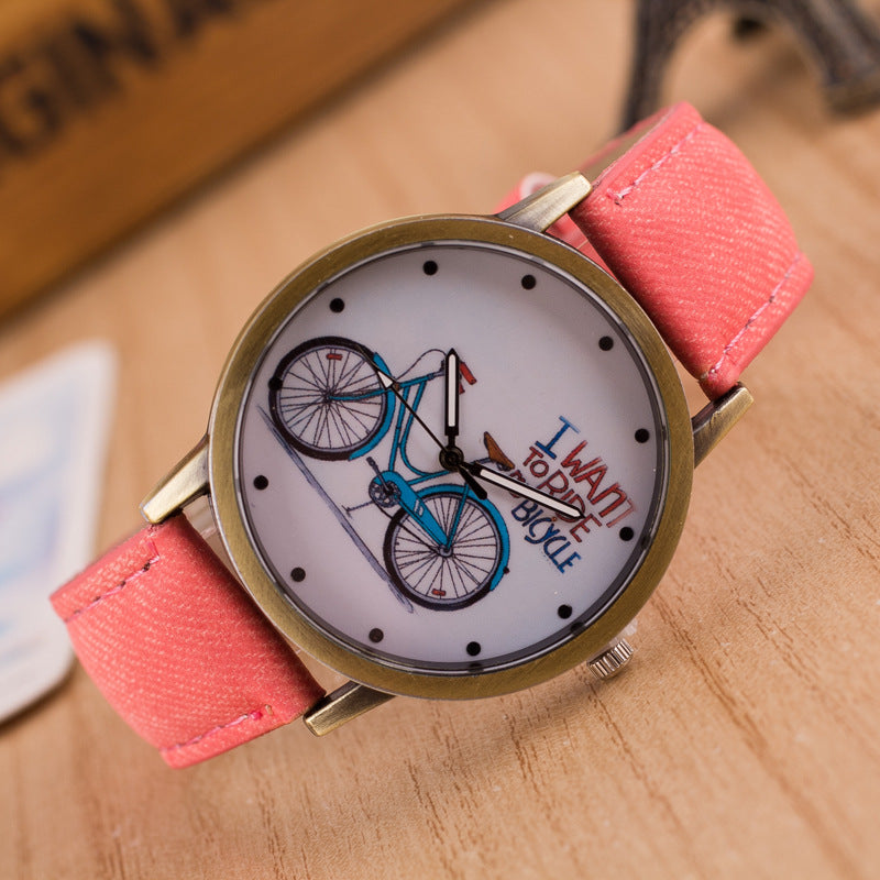 Denim Vintage Watch "Ride A Bike"