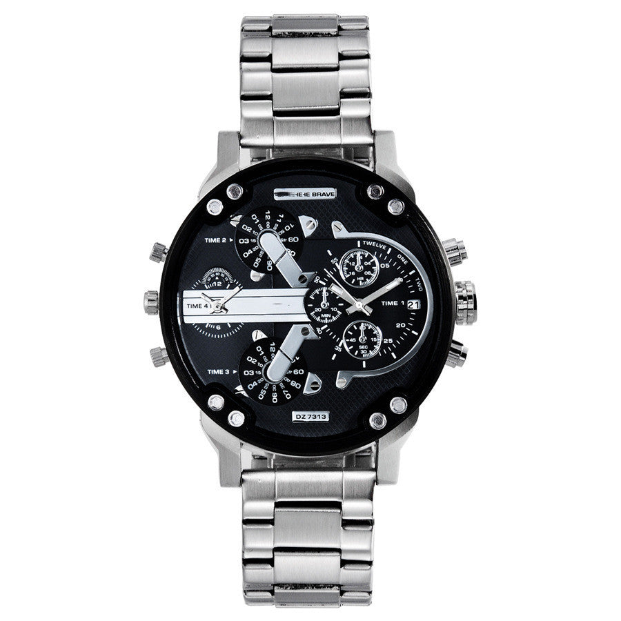 Luxury Sport Stainless Steel Big Dial Wrist Quartz Watch