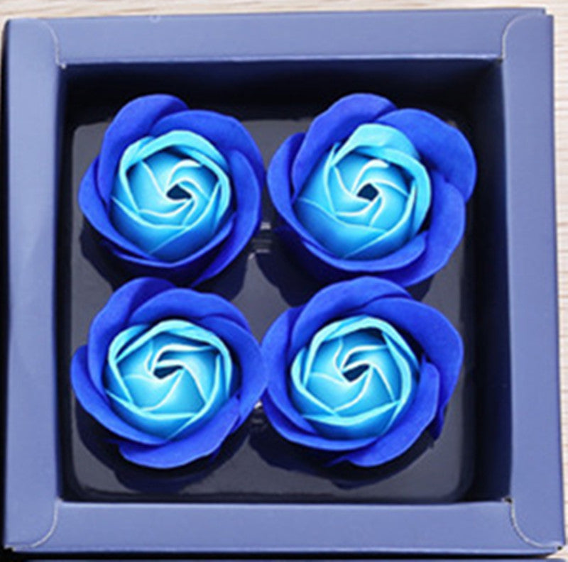 4 Rose Soap Flowers Love Gift Box