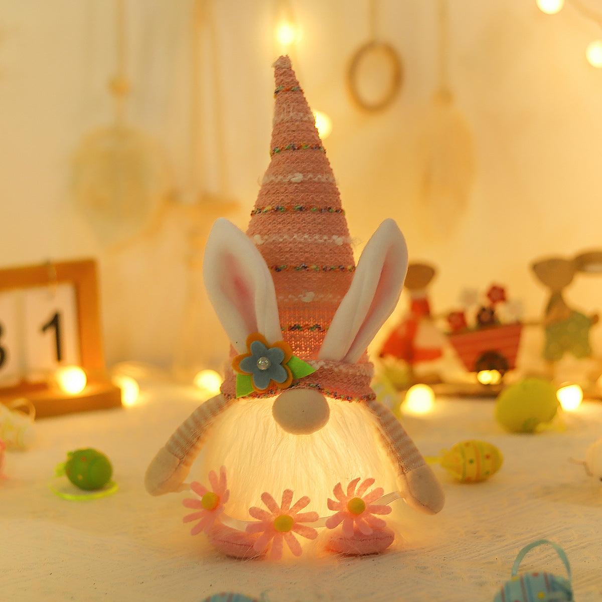 Easter Decorations Cartoon Luminous With Light Couple Decoration