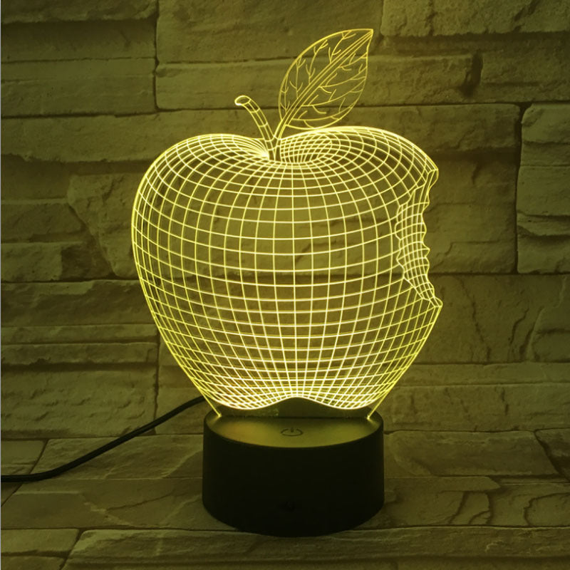 3D Apple Colorful Night Light