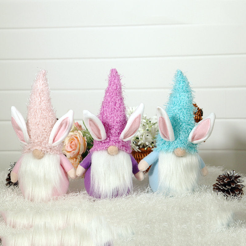 Easter Cartoon Bunny Faceless Doll Theme Decoration