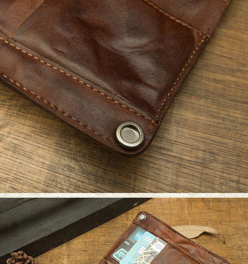 Handmade Cowhide Leather Large Capacity Wallet
