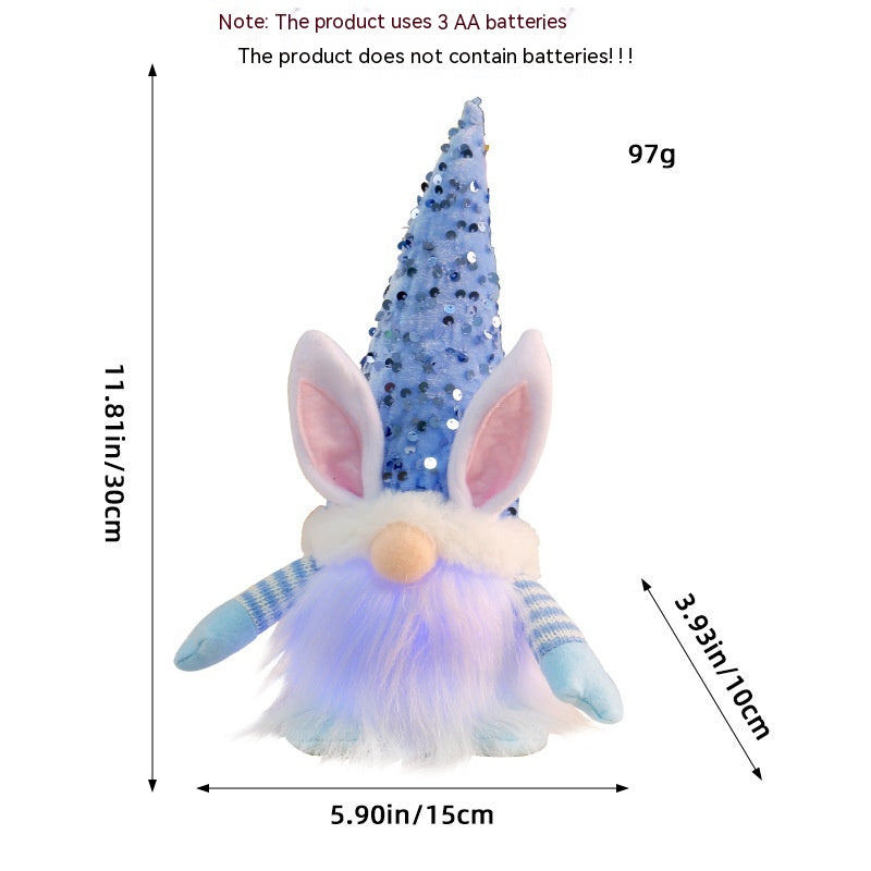 Easter Sequined Rabbit Luminous Doll