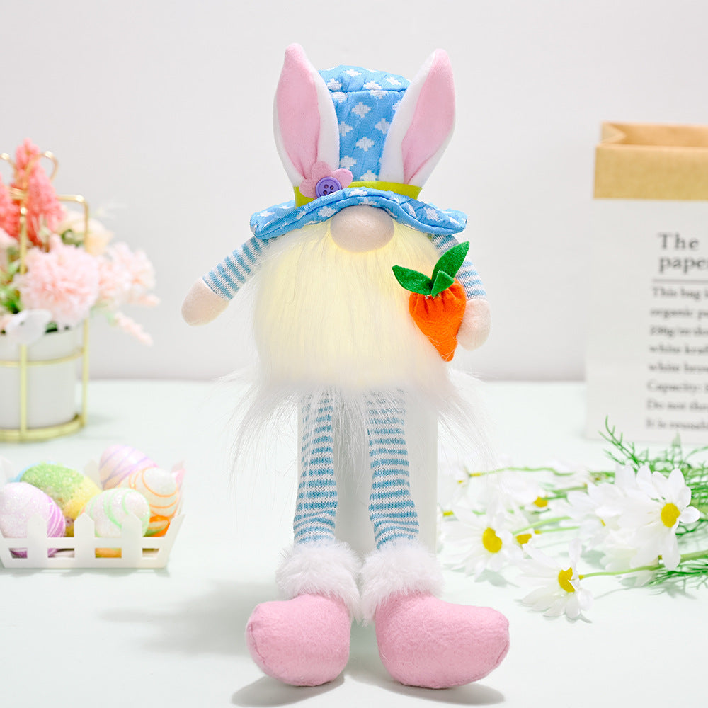 Long Legged Bunny With Easter Decorations And Lights