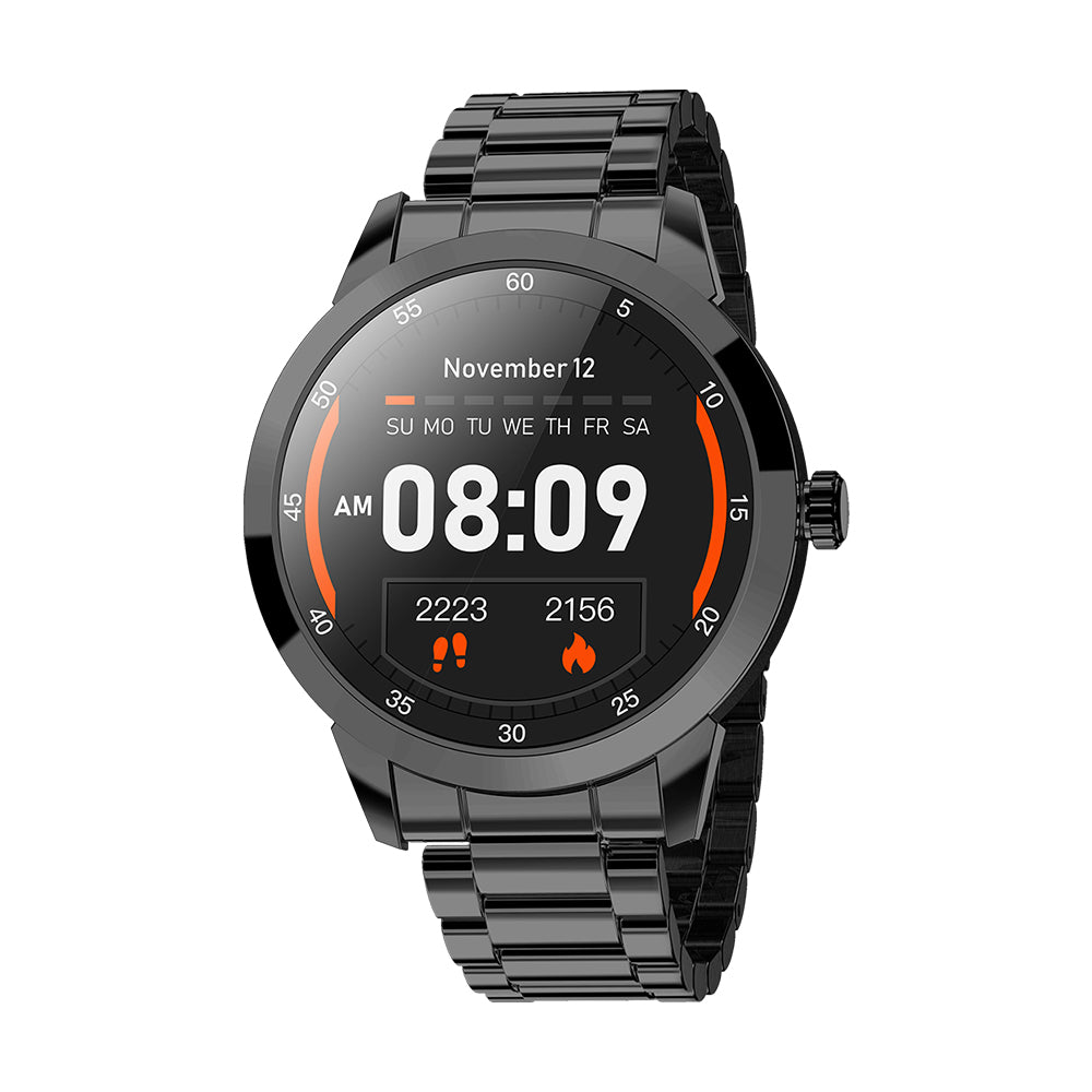 Stainless Steel Pedometer IP68 Waterproof, Blood Pressure and Heart Rate Watch