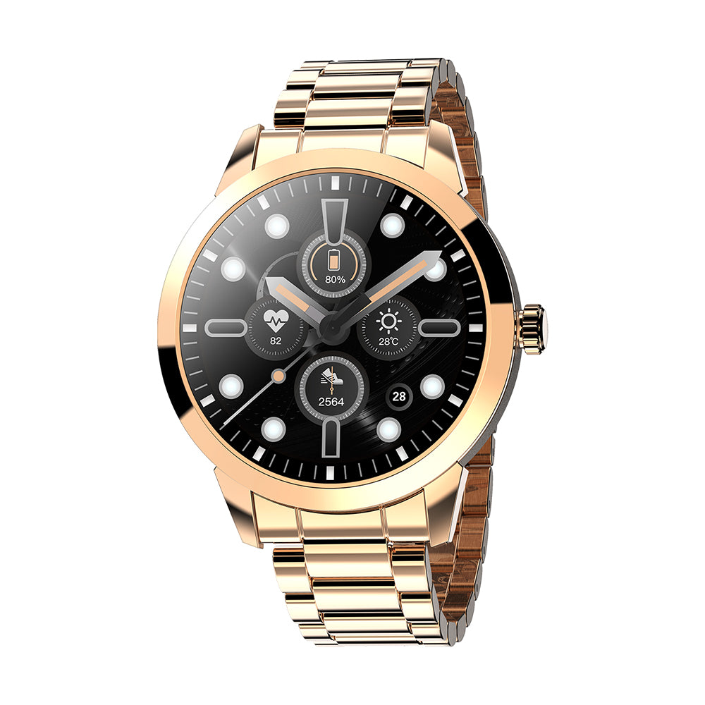 Stainless Steel Pedometer IP68 Waterproof, Blood Pressure and Heart Rate Watch