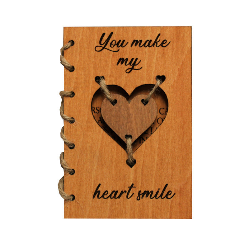 Personalized Wooden Heart-Shaped Love Card