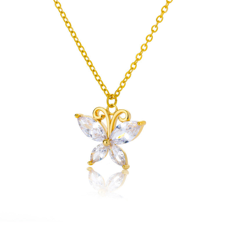 Butterfly Zircon Necklace Ladies