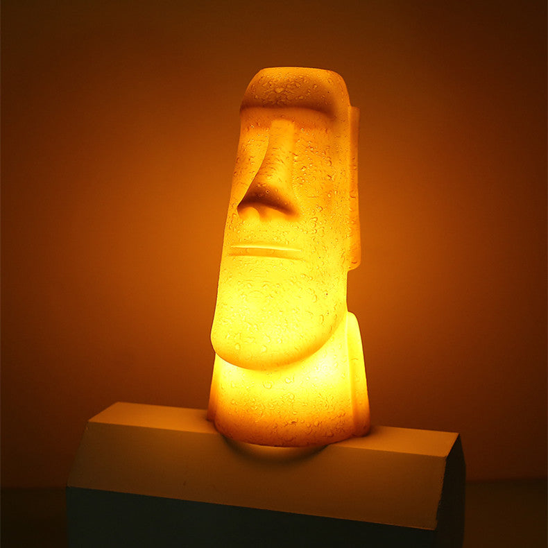 Easter Island Stone Statue Stone Human Head Night Light